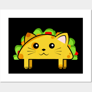 TacoCat Taco and Cat Cartoon Kids Posters and Art